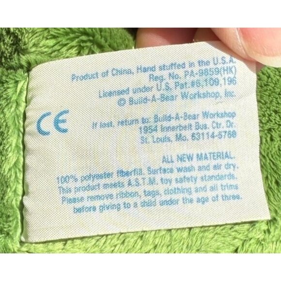 Build a Bear Trekkin' Turtle Green Plush Stuffed Security Support Pet Toy - Picture 12 of 14